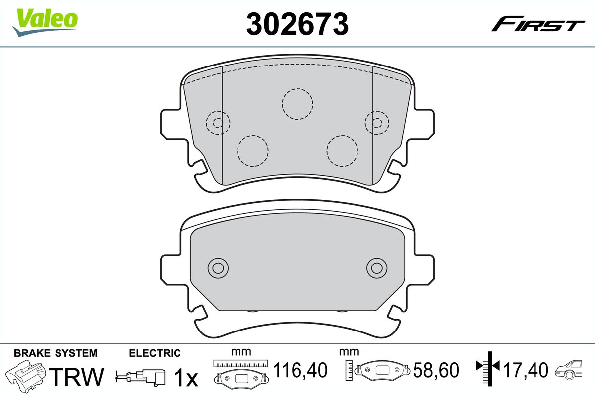 VALEO Fékbetét, mind 302673_VALEO